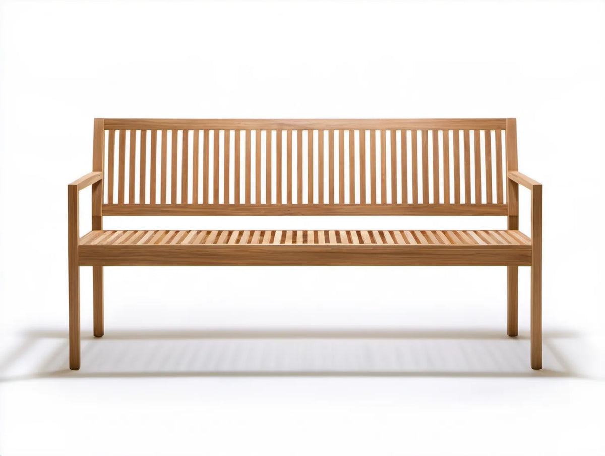 Trzyosobowa ławka z litego drewna akacjowego, naturalny brąz, 180 x 65 x 90 cm