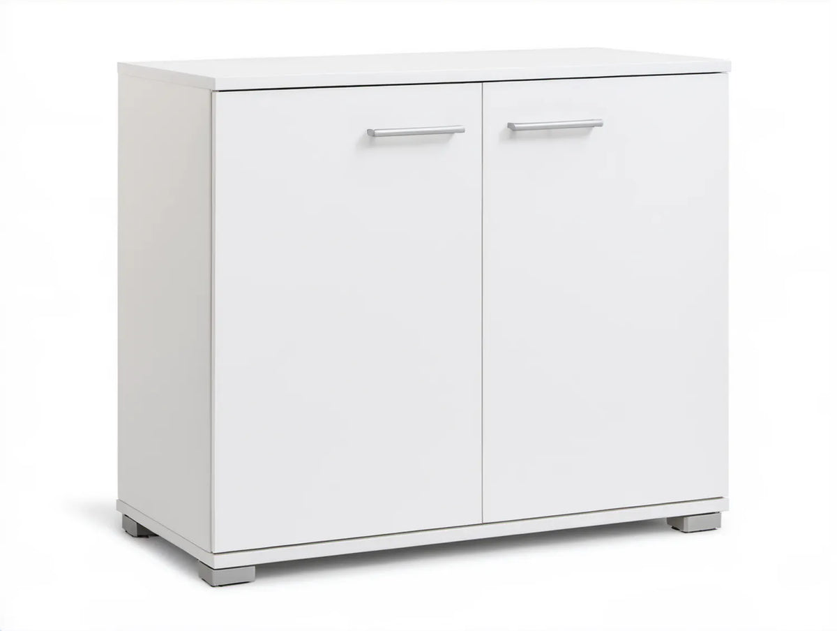 Biała szafka na buty z laminowanej płyty wiórowej, 80 x 35 x 80 cm