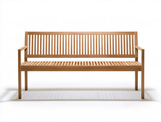 Trzyosobowa ławka z litego drewna akacjowego, naturalny brąz, 180 x 65 x 90 cm